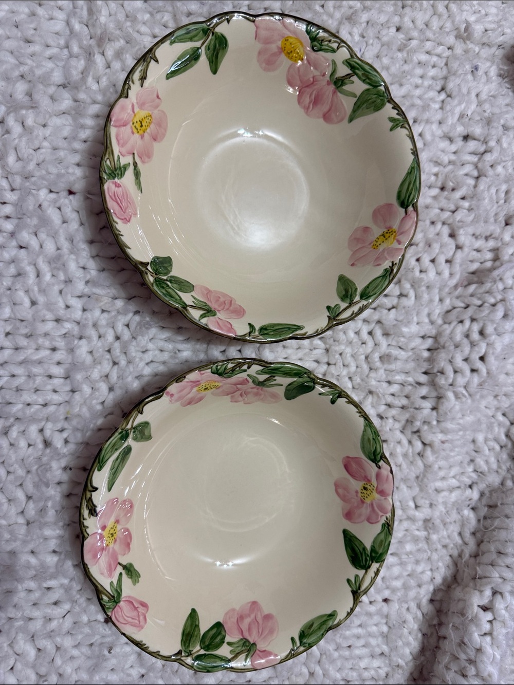 2 Vegetable Serving Bowls FRANCISCAN DESERT ROSE USA 9”